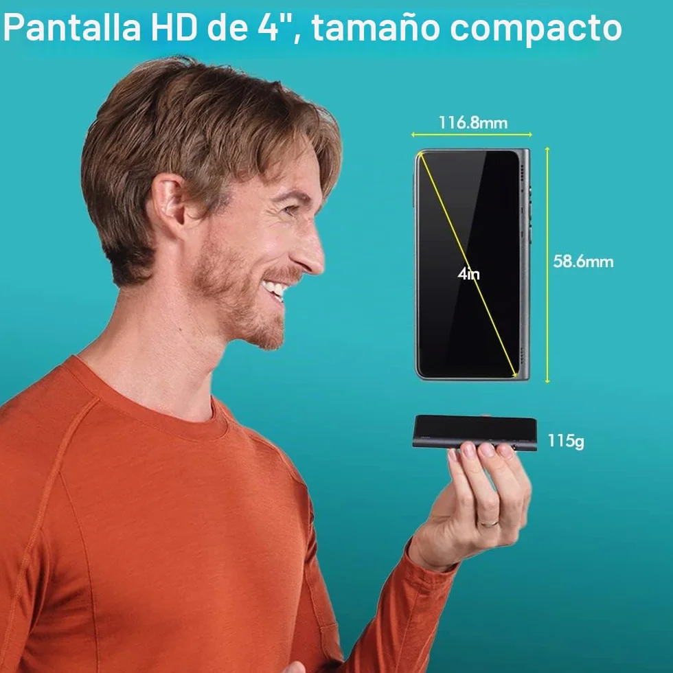 de Timekettle, Traductor de Idiomas T1 con Pantalla HD de 4 Pulgadas, Soporta 40 Idiomas y Traducción de Fotos, Dispositivo Traductor Instantáneo Sin Necesidad de WiFi, Datos Móviles