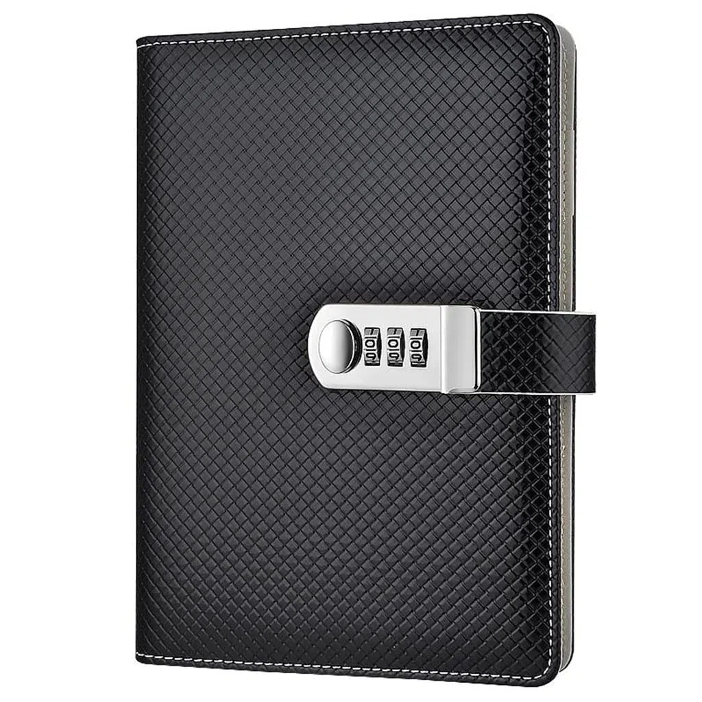 Cuadernos Planificador Contraseña Agenda Papelería Diario con Bloqueo Cuaderno para Material Escolar Oficina (Argento Talla ?nica)
