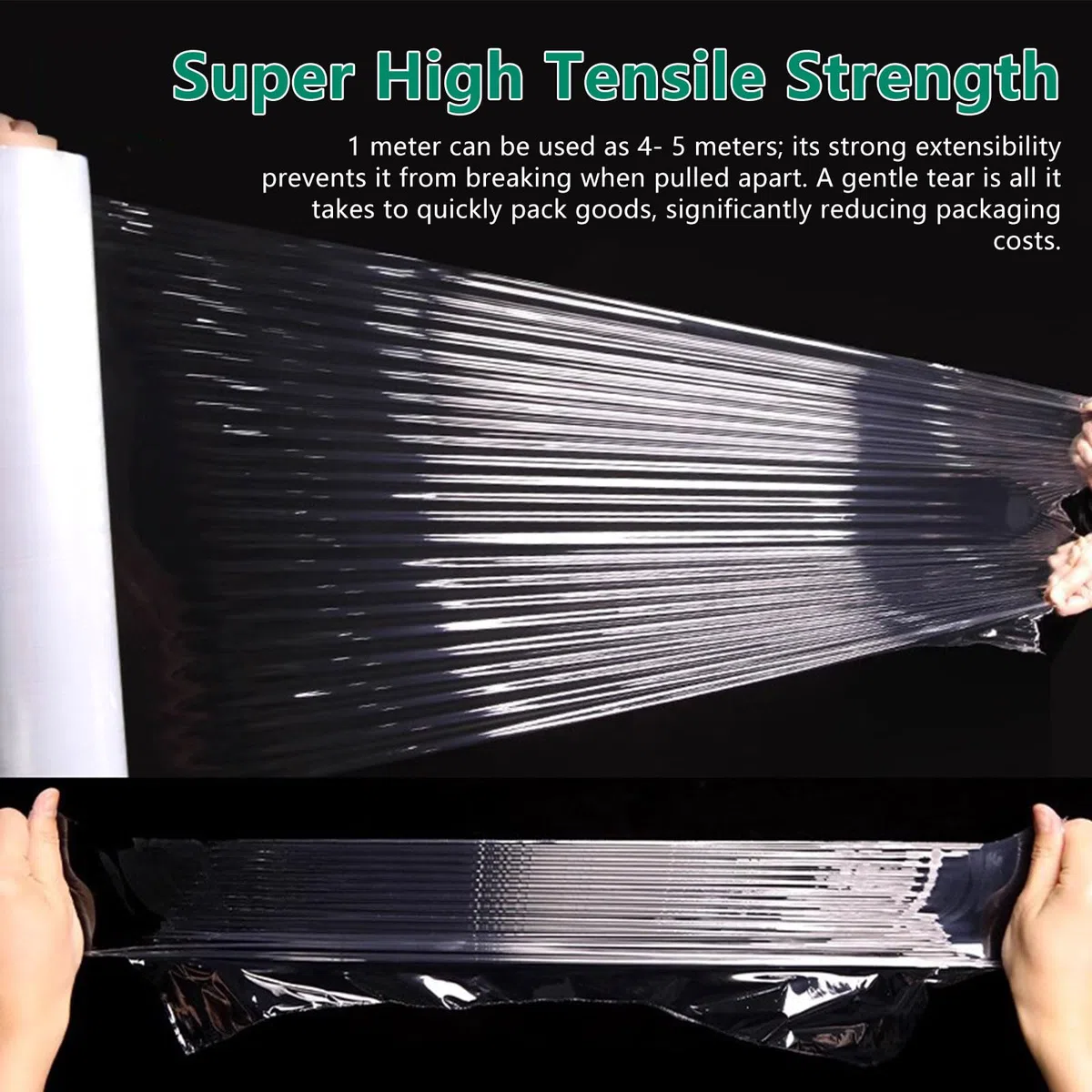 Film Estirable Transparente para Muebles, Película Estirable Film de Embalaje Flexible Resistente y Resistente al Desgarro Film para Palets Industrial Mudanzas y Envíos(Size:2 pack - 100cm x 710m)