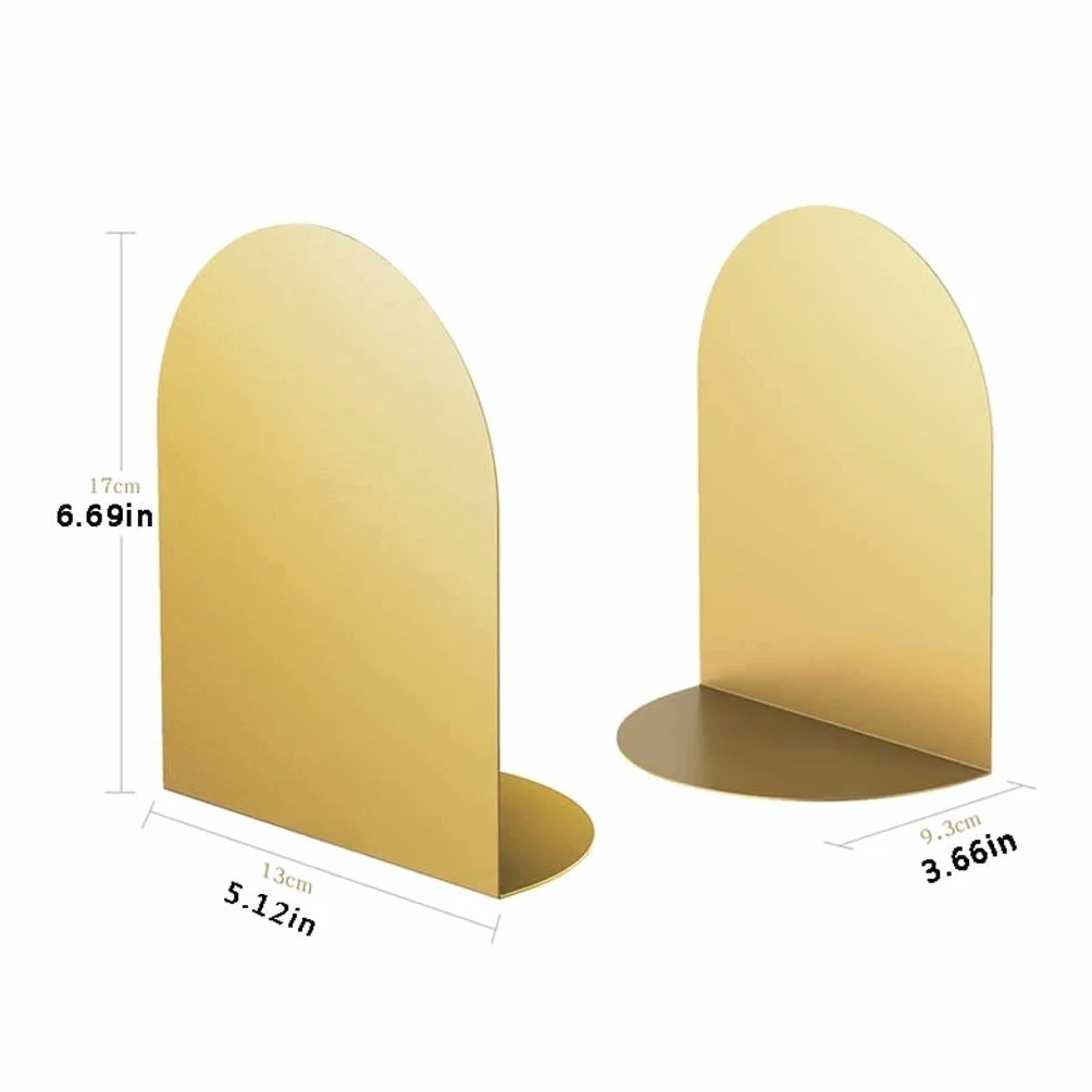 Sujetalibros decorativos 1 par de sujetalibros de metal resistente Sujetalibros decorativos Estante de papelería for oficina en casa Sujetalibros de almacenamiento de oficina Organizador de escritorio
