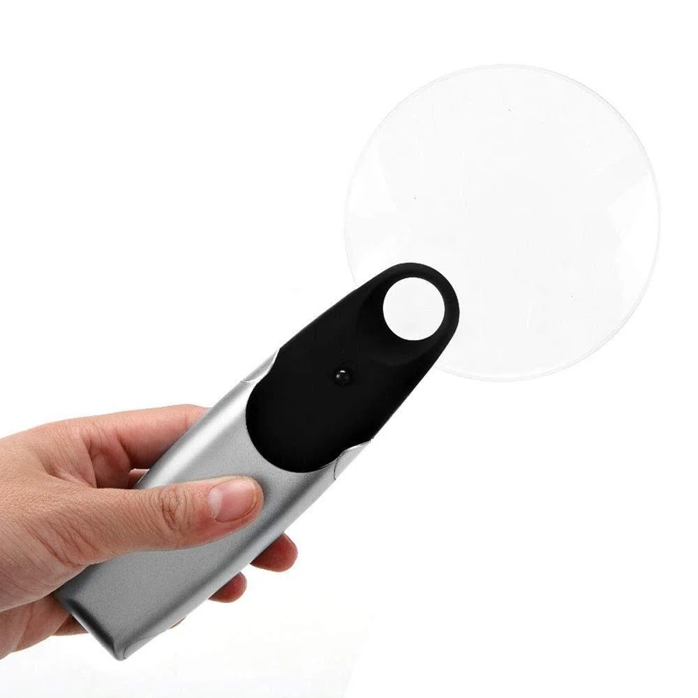 Lupas educativas para Pasatiempos, Lupa de Mano con luz LED HD para Estudiantes de niños Mayores, Lente óptica Ultra Clara, de Escritorio, de Mano, de Doble Uso charitable