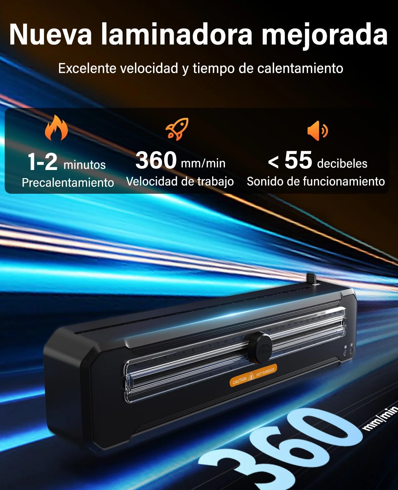 MAXDONE Plastificadora A3 Laminadora Frío Caliente con Bolsas Cortador Redondeador