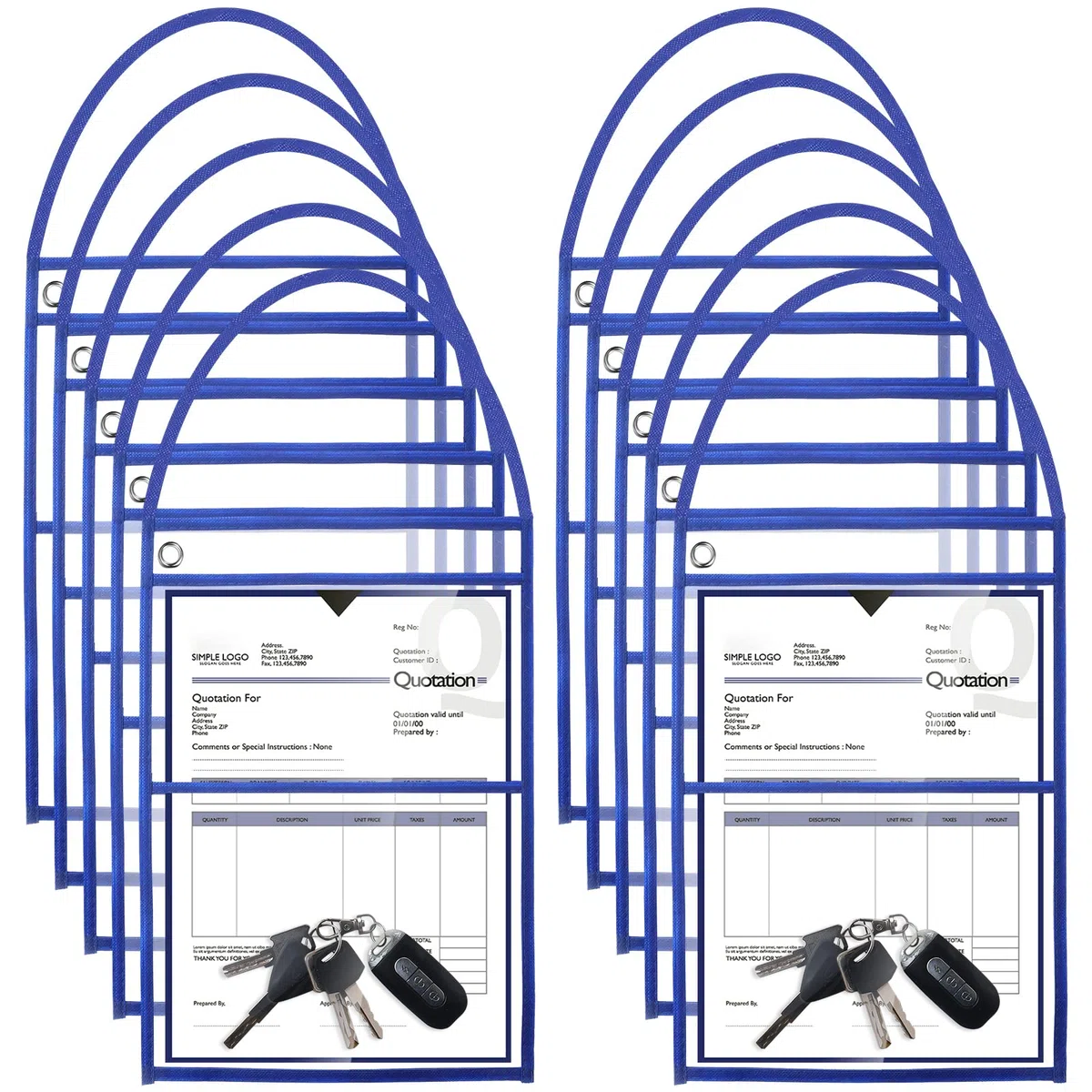 Epakh Paquete de 30 fundas de plástico para pedidos de trabajo, fundas de pedido de reparación de 9 x 12 pulgadas, bolsillos para pedidos de trabajo, soportes para boletos de trabajo, soportes para