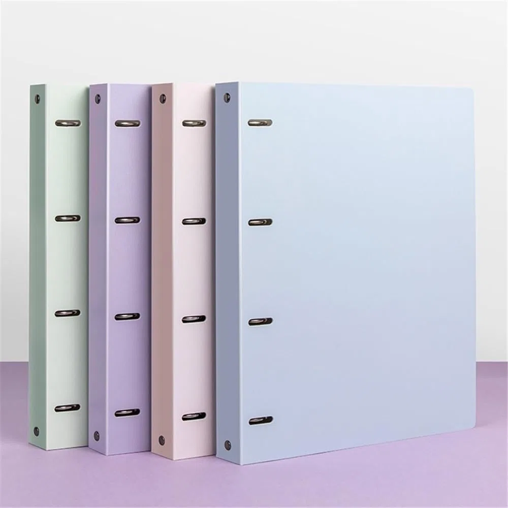 Carpeta Carpeta Perforada A4 de PP con Cuatro Agujeros, Organizador Archivos información for la Escuela y Oficina, 5 Unidades Chaquetas de Archivo(Pink)