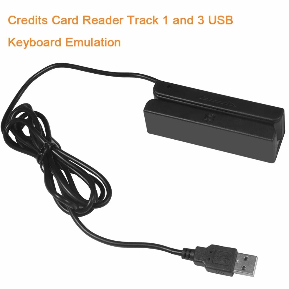 Nikou Lector de Tarjetas de crédito USB MSR580 3 Pistas Mini mag Hi-Co Swiper