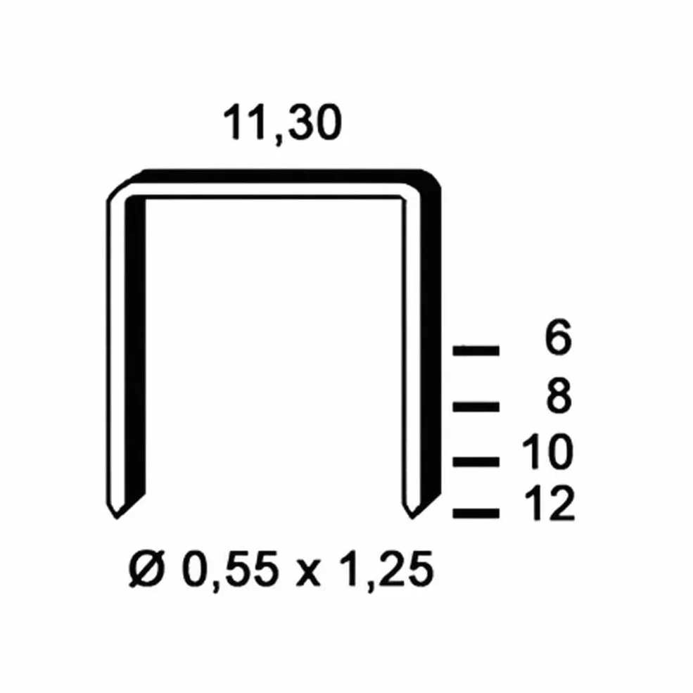 4 300 grapas galvanizadas Pb-08-11.3x8x0.55x1.25 mm - D-Work