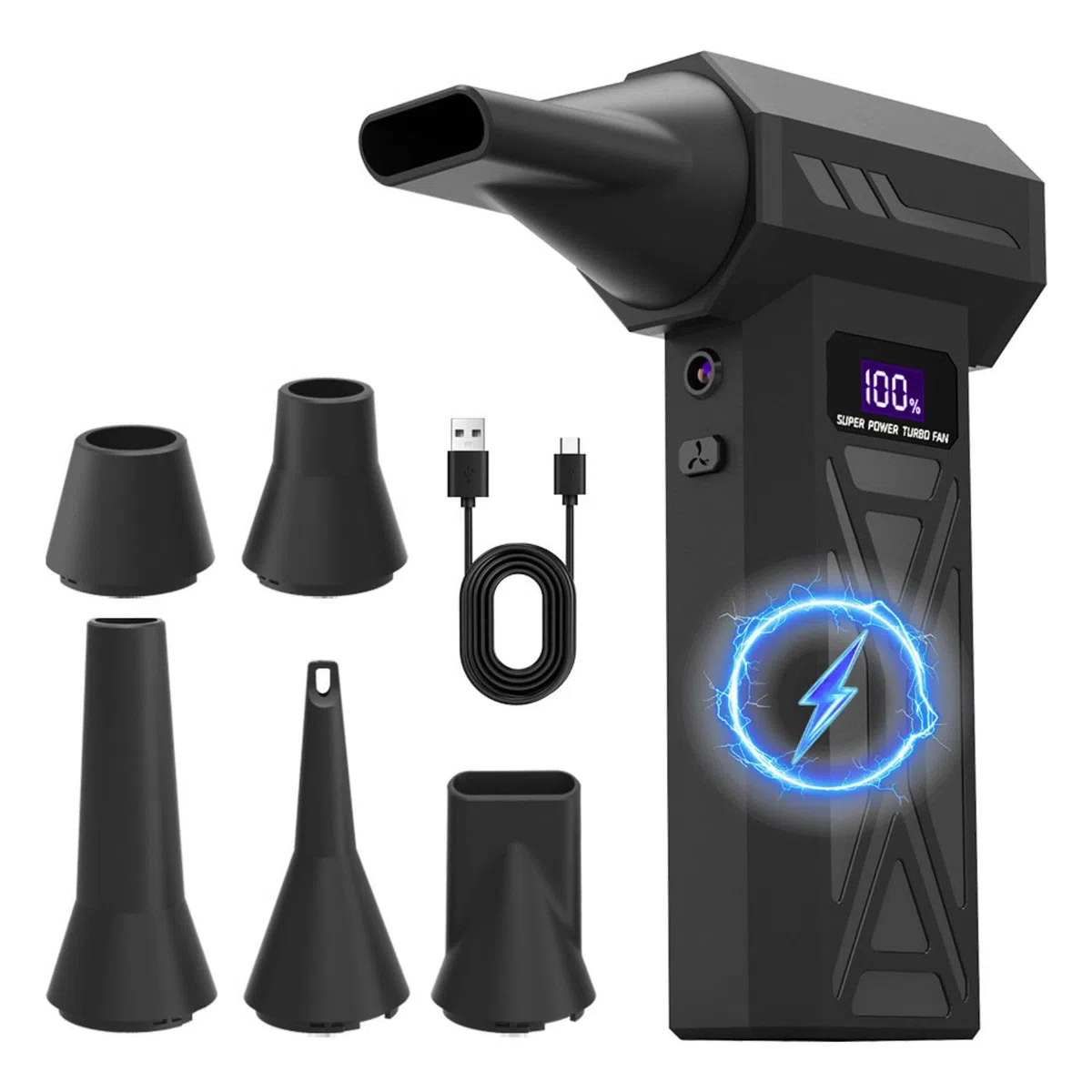 Soplador De Aire Potente Recargable 130.000 rpm Con Linterna, Soplador De Aire Para Pc y Videoconsolas con accesorios de limpieza, Aire Comprimido Limpieza Pc y Coche, Oficina, Hogar Y Viajes 2026