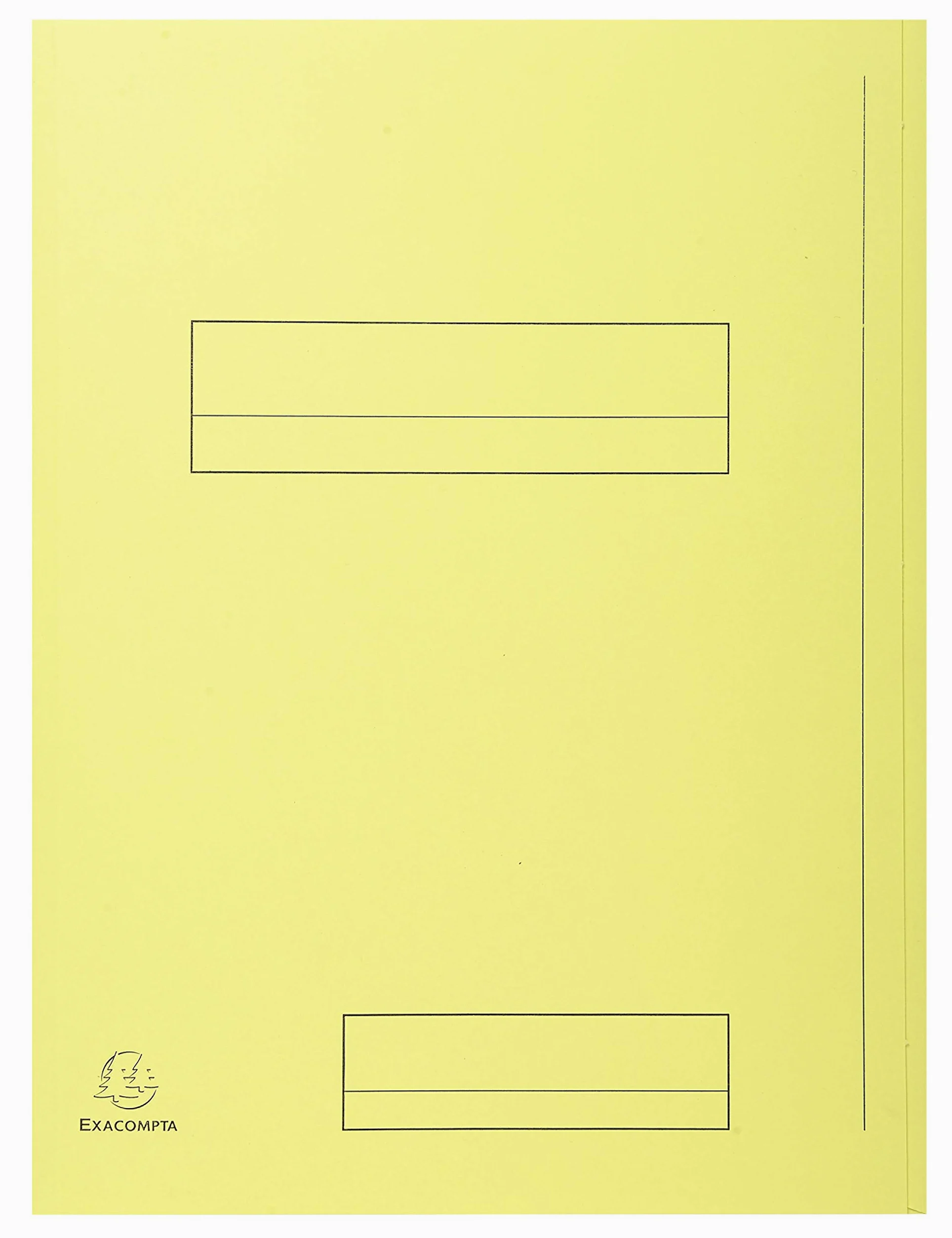 Exacompta 335005E - Lote de 50 Subcarpetas Super 250 Impresas y con 2 Solapas, Color Amarillo