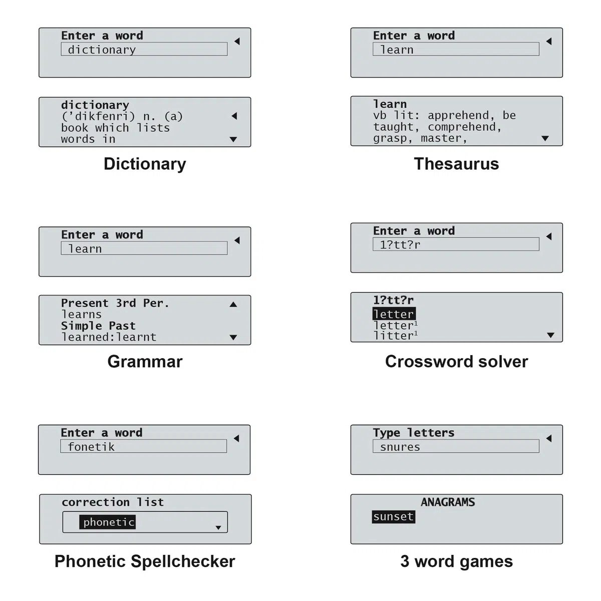 LEXiBOOK D650EN El Diccionario inglés, definiciones, tesauro, gramática, Corrector ortográfico fonético, con batería, Azul/Gris