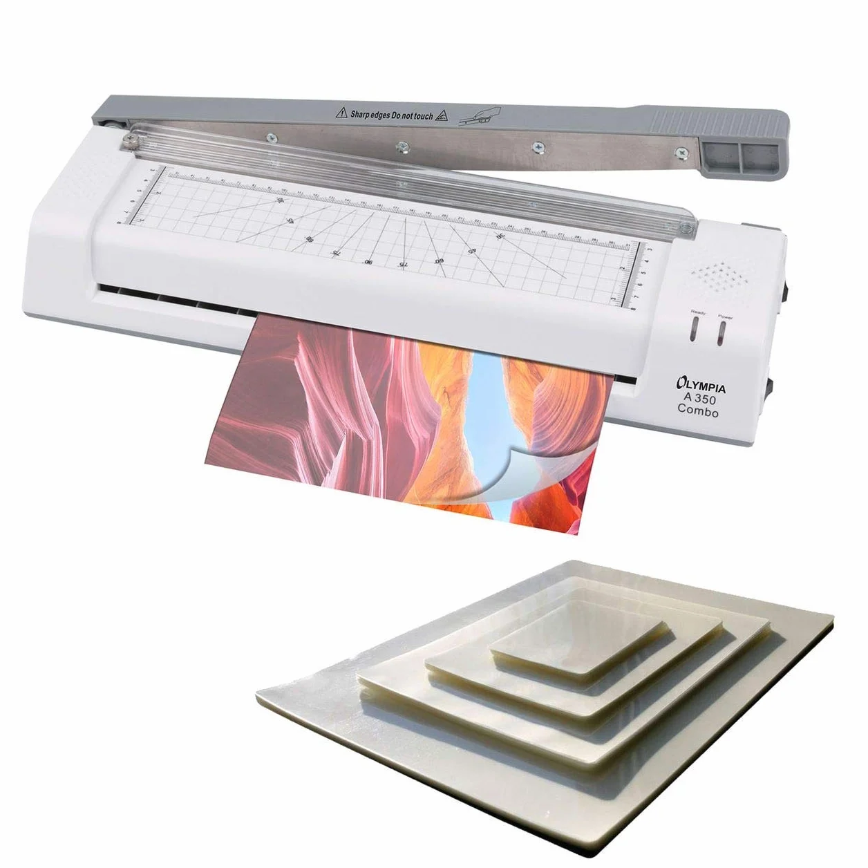 Olympia A350 4 en 1 Laminador Din A3 Incl. Guillotina + Esquinas Redondas y 100 Folio Laminación