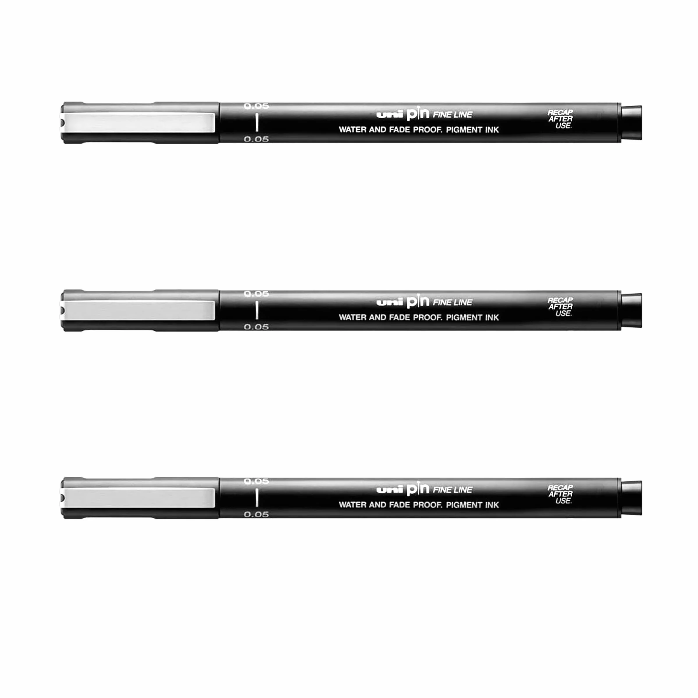 uni-ball Uni Pin Fineliner - Bolígrafos de dibujo (tinta negra, punta de 0,05 mm, 8 unidades)