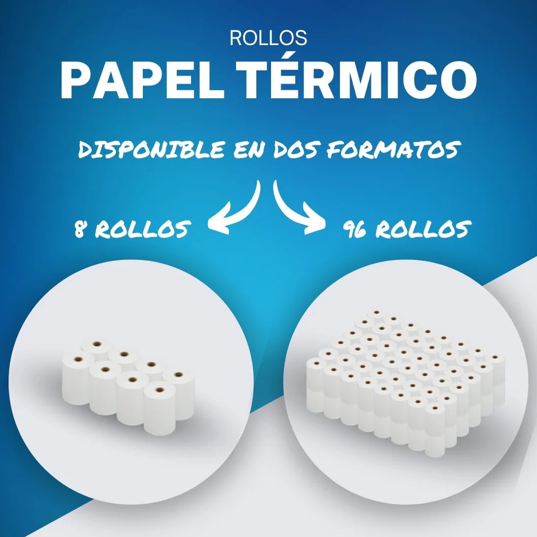Rollo Papel Térmico Para Impresoras TPV Y Datáfonos 80x60 Caja de 96 Rollos