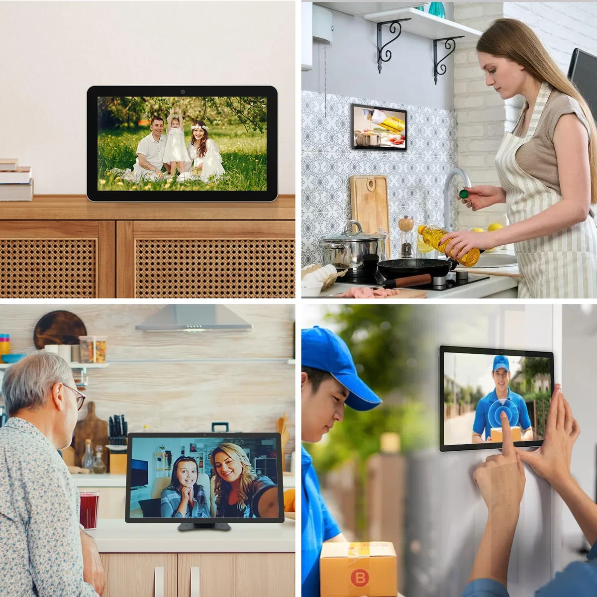 Calendario digital de pantalla táctil de 23.8 pulgadas y planificadores de pared, calendario inteligente de pizarra blanca para tabla de tareas y horario de trabajo, altavoces y cámara