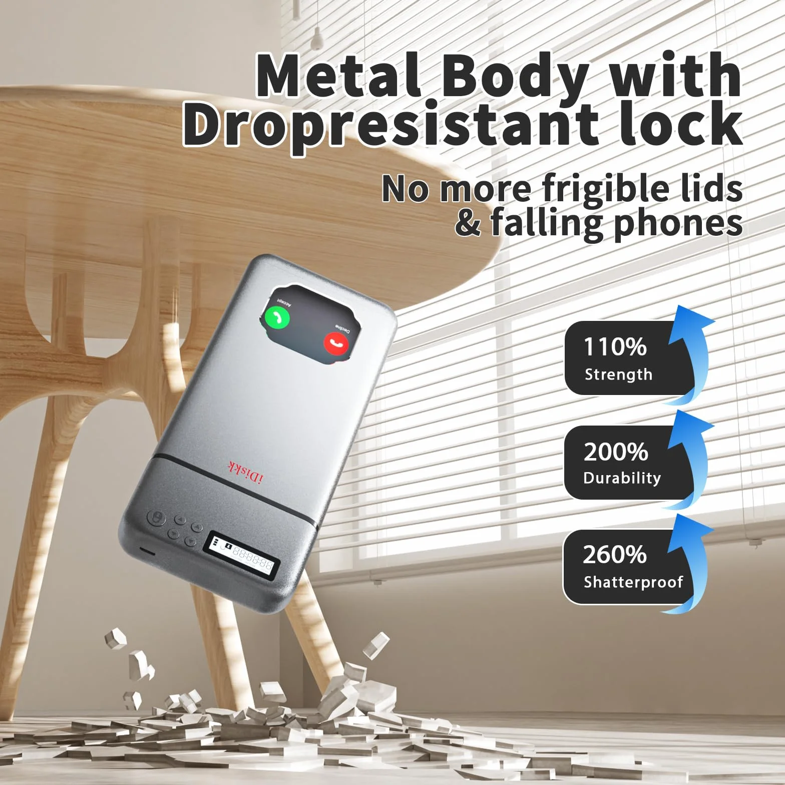 iDiskk Caja de bloqueo de metal, caja de bloqueo para teléfono con temporizador para ayudar a niños, estudiantes, adultos, autocontrol, almacenamiento portátil para teléfono inteligente, para Sumsung