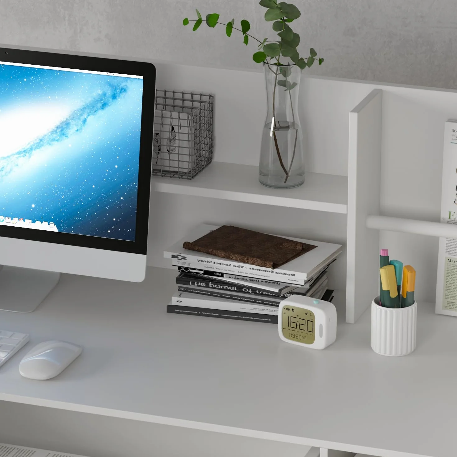 Mostrador de Recepción Basic con 3 Cajones Blanco MDF 110x120x50 CM