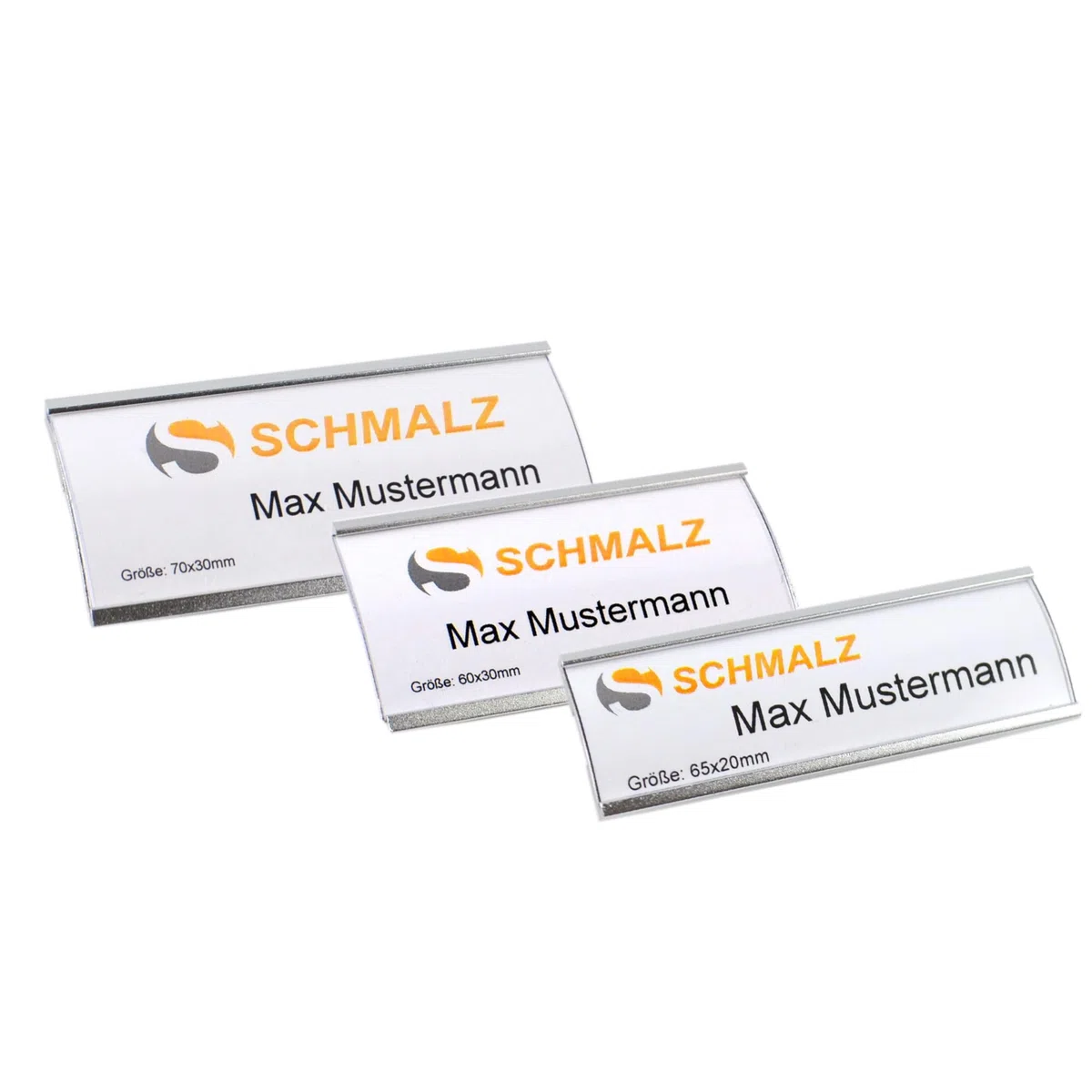 100 Unidades Placas Identificativas Set Completo, Plata Leichtemtall, con Extra Fuerte 3-fach Imán, Moda Arqueado,Aluminio Anodizado,Transparente Protectora,Perforado Láminas de Cartón, Credencial