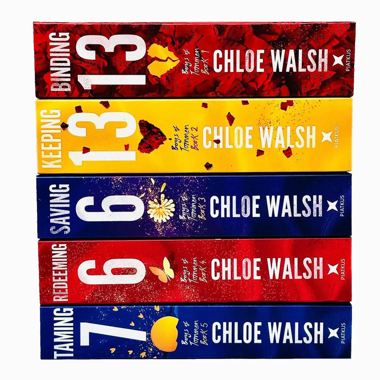 Foblit ltd Colección de libros Boys of Tommen Serie 5 de Chloe Walsh (Encuadernación 13, Conservación de 13, Ahorro 6, Redención 6 y Doma 7)