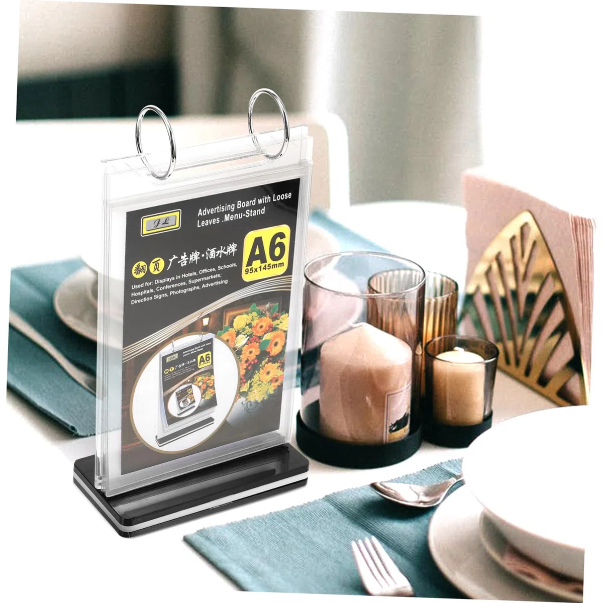 NUOBESTY 10 Piezas soporte de menú para mesa peana monitor base escritorio soporte de menú abatible pantalla de barra de mesa póster soporte de letrero estante de exhibicion soporte de mesa