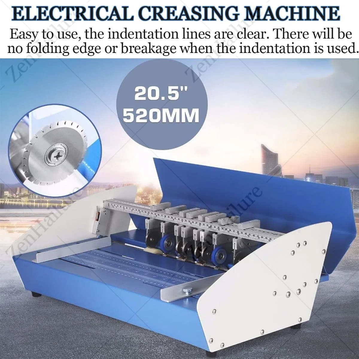 Máquina perforadora eléctrica de metal, resistente, 520 mm, multifunción para portadas de libros, menús, boletos, fotos, documentos, tarjetas, invitaciones