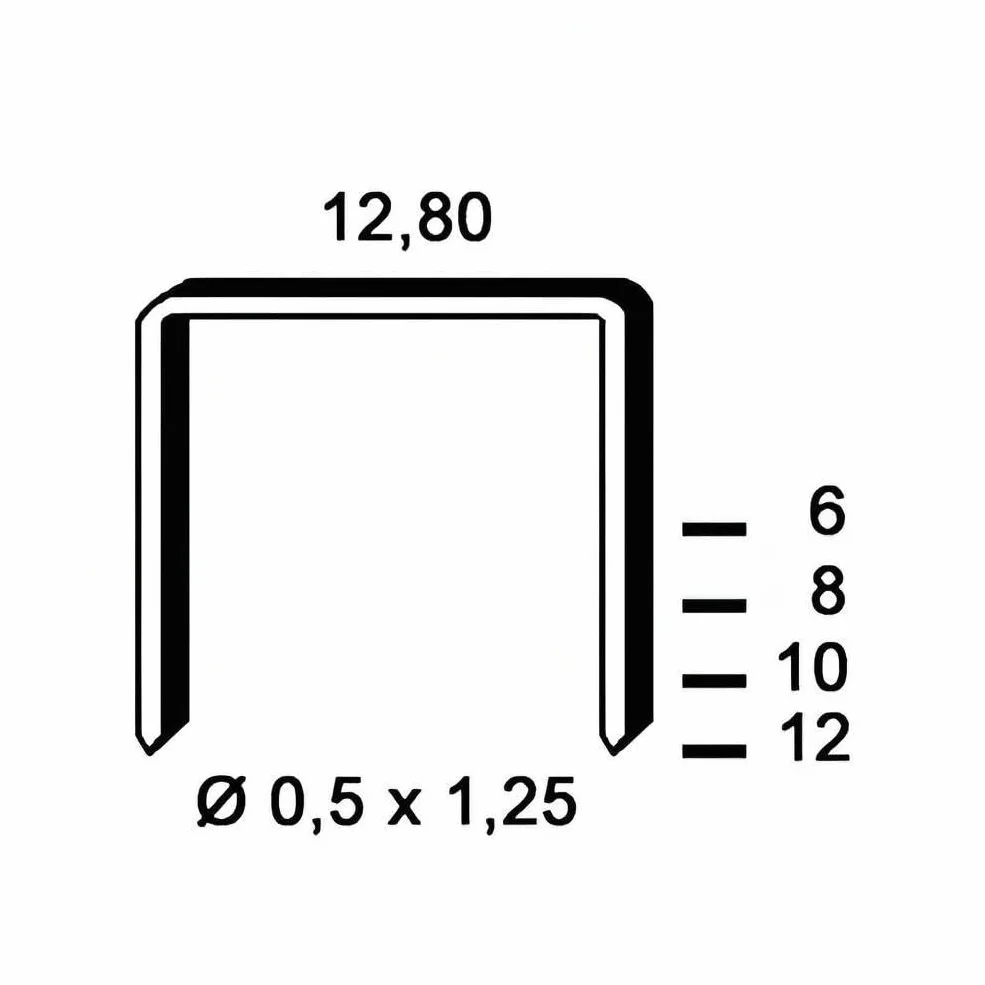 D-Work 10.000 grapas H-12 – galvanizadas – 8.6x12x1x1.25 mm