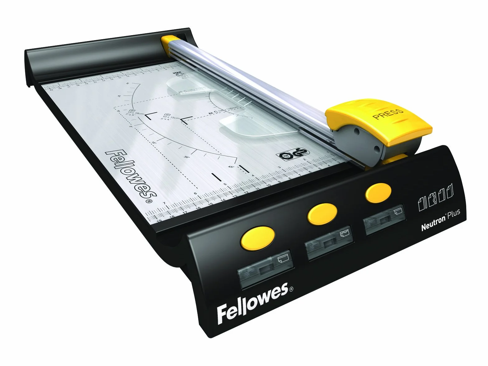 Fellowes Neutron Plus - Cizalla de rodillo A4, color gris y negro