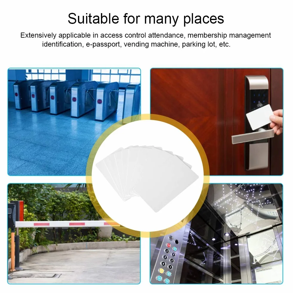 Tarjetas de PVC de plástico en de primera calidad, 100 piezas/juego Tarjeta de identificación de proximidad RFID inteligente sin contacto de 125 kHz Tarjeta de acceso de solo lectura