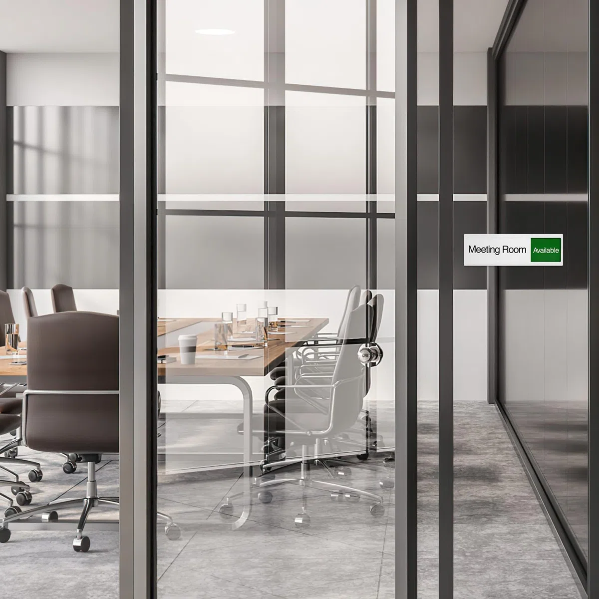 Ciieeo Señal Deslizante Acrílica para Puerta Corrediza de Sala de Reuniones, Indicador de Estado Ocupado y Libre, Cartel Profesional para Oficina y Espacio de Trabajo