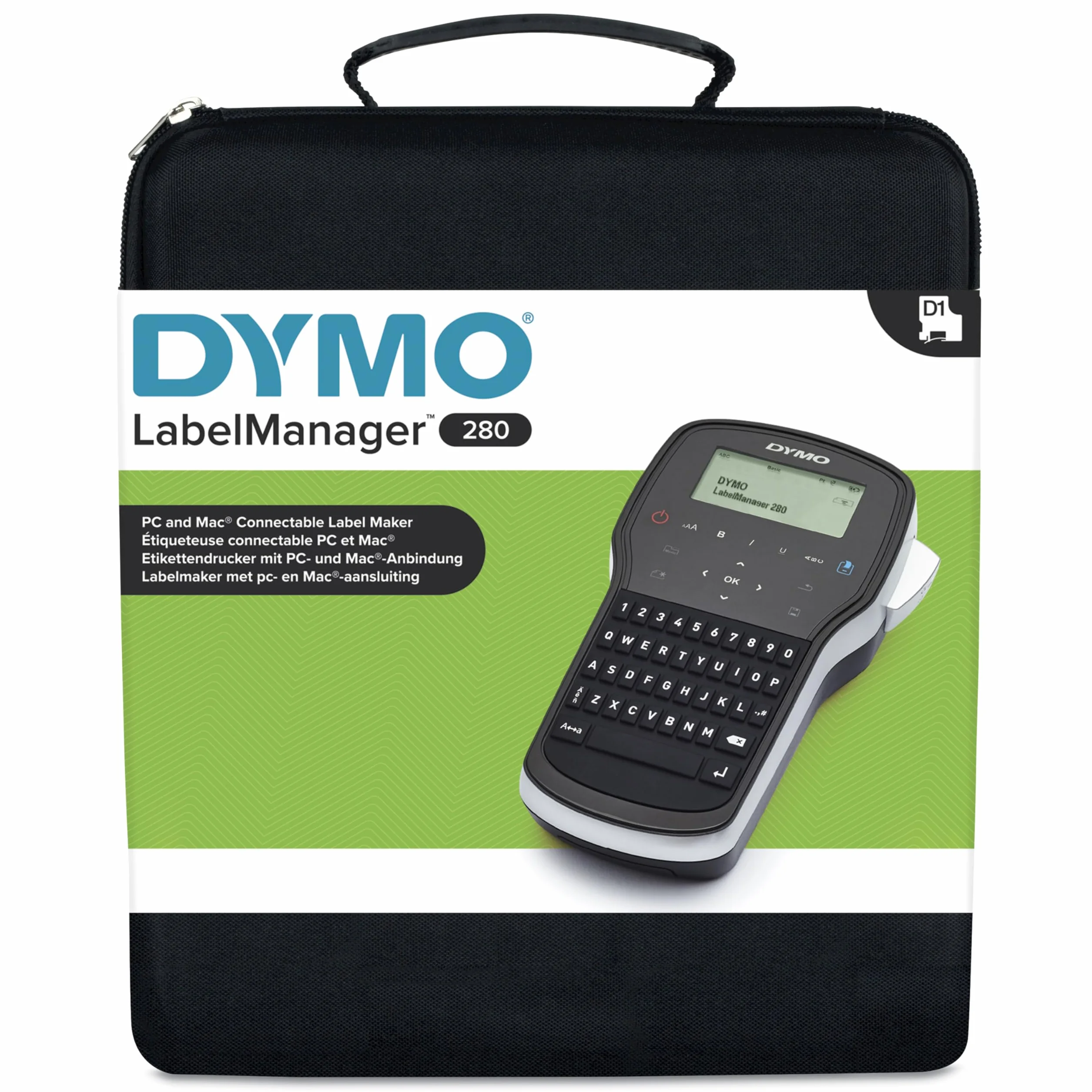DYMO LabelManager 280 Kit de etiquetadora portátil recargable con teclado QWERTY y 2 rollos D1