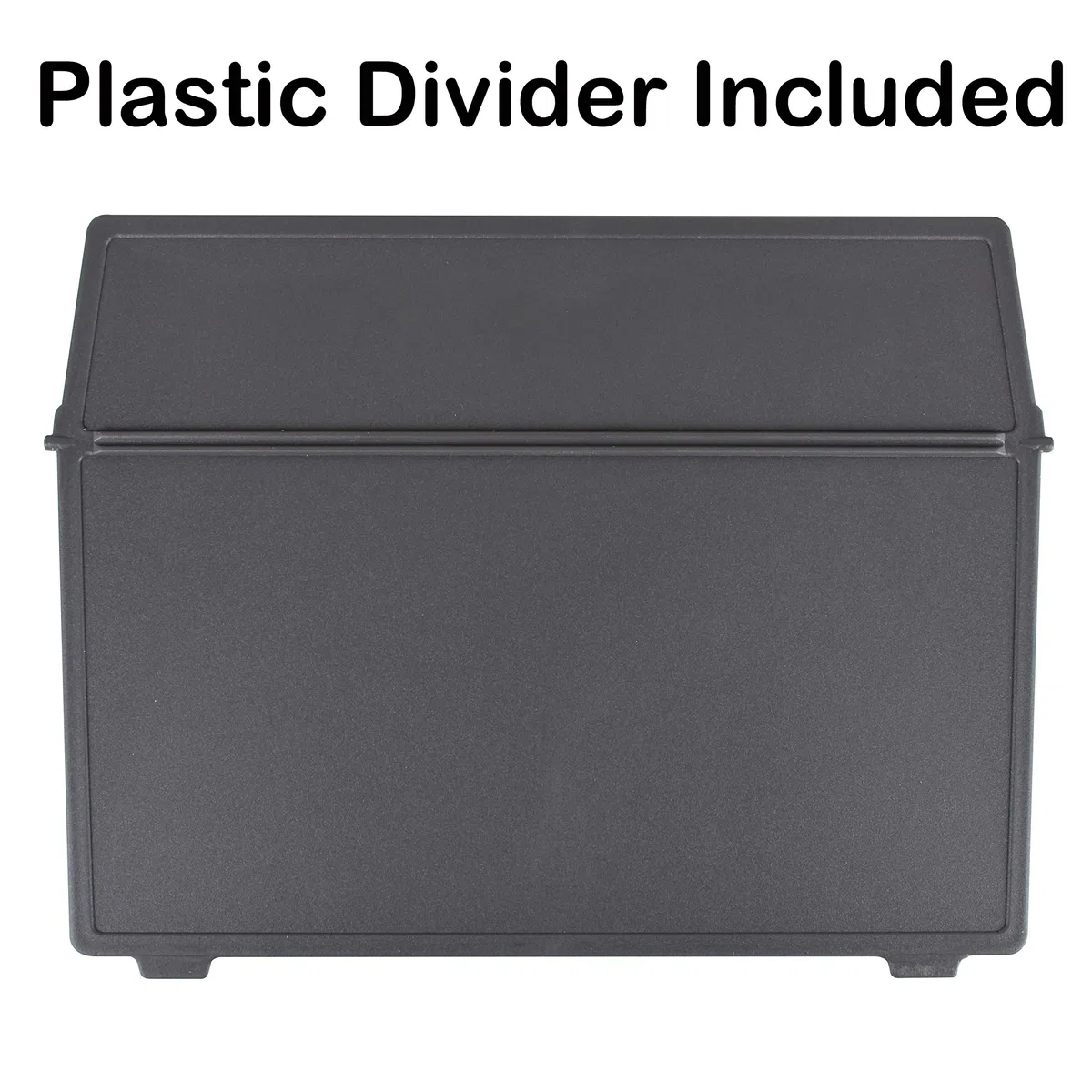 Acrimet Porta Tarjeta 6"x 9", Organizador de Fichas, Base de Metal Resistente (Incluye Índice AZ y un Divisor de Plastico) (Base Negro y Tapa de Plástico Transparente)