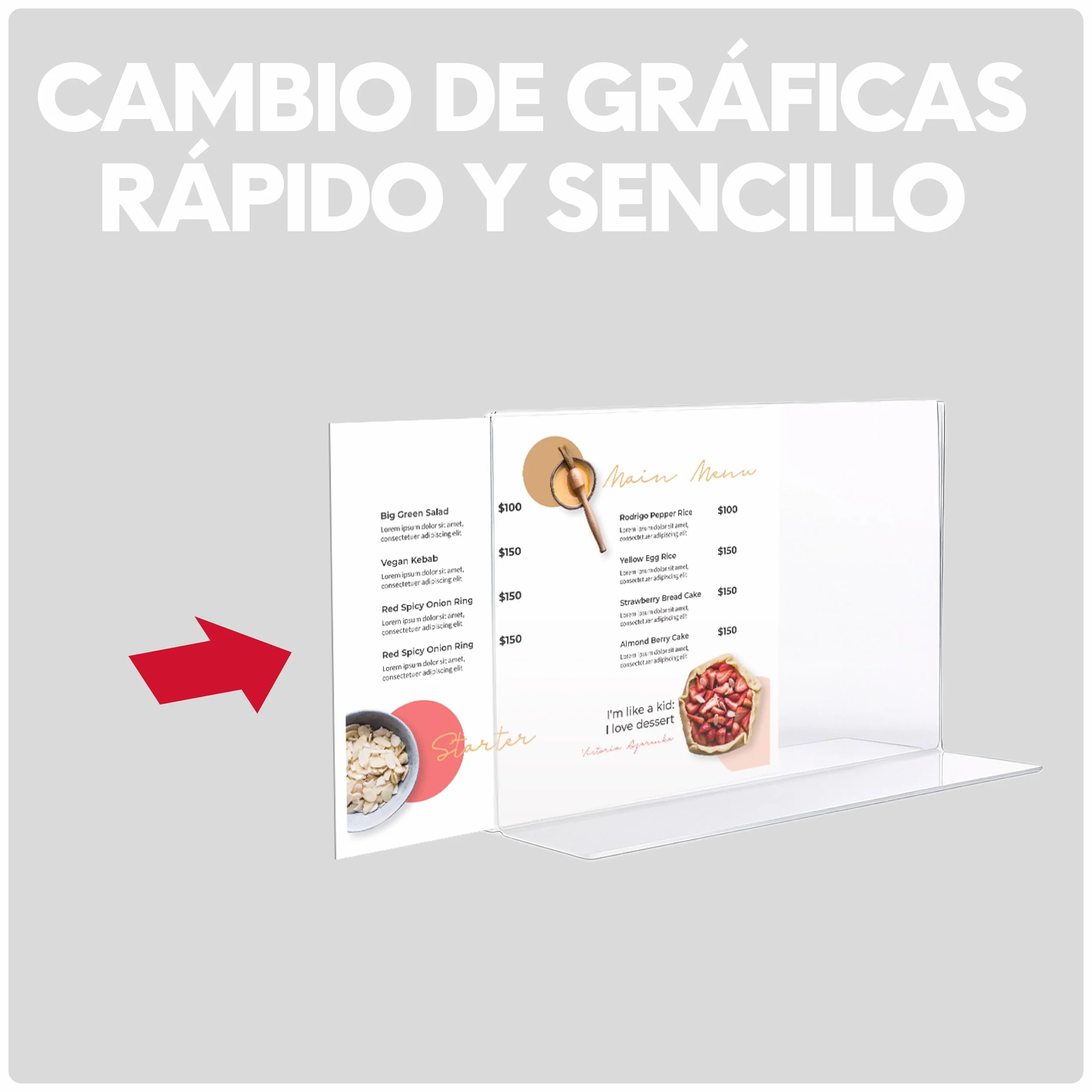 Expositor Metacrilato A3 Horizontal - Pack 6unid | Porta Menus Sobremesa Resistente y Fácil Limpieza | Expositor Sobremesa para Publicidad de Tiendas y Cartas de Restaurante
