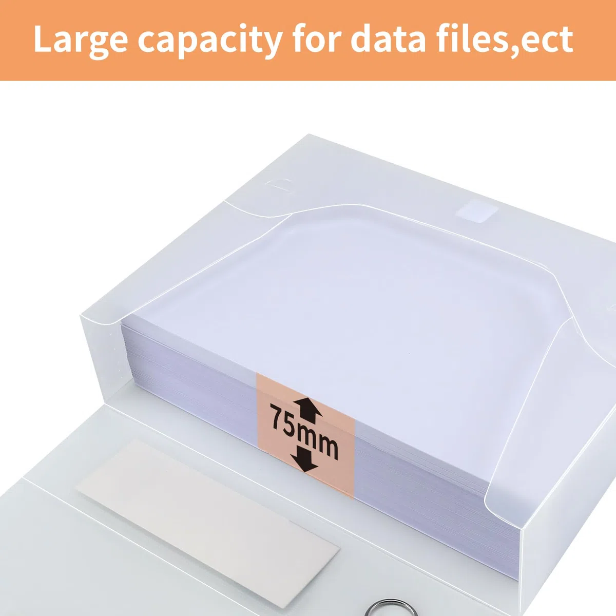 DONGLI A4 Caja archivo de plástico con tapa,Carpetas paquete de 6,organizador de cajas de archivos para oficina escolar, Transparent