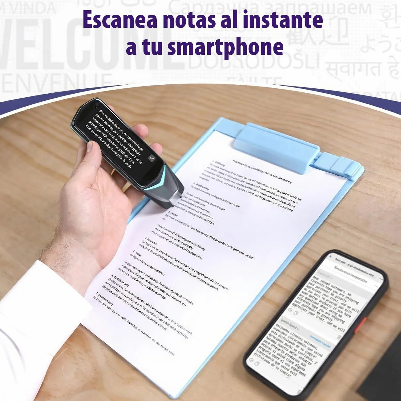 NEWYES Lápiz Escáner| Independiente inalámbrico| Pantalla táctil LCD| Lápiz de Lectura OCR| Traductor multilingüe| Voz y escaneo a Texto
