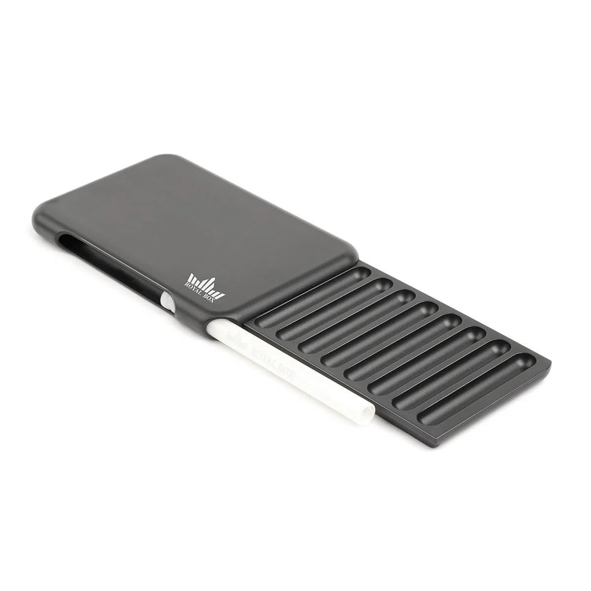 Royal Box Torpedo: almacenamiento discreto, 8 compartimentos, plástico, ideal para viajes, color negro