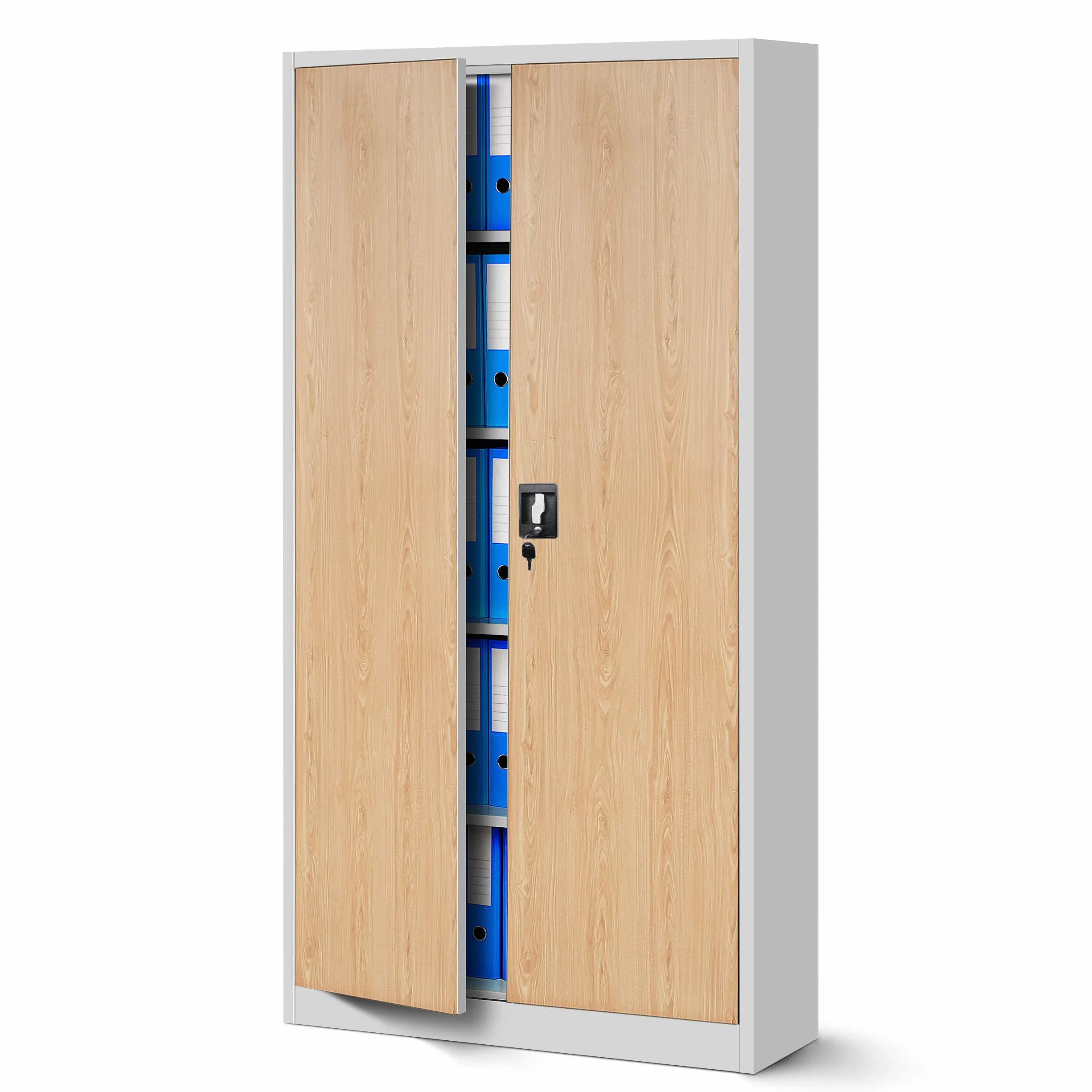 Archivador Metálico 4 Estantes Armario de Oficina 195 cm x 90 cm x 40 cm
