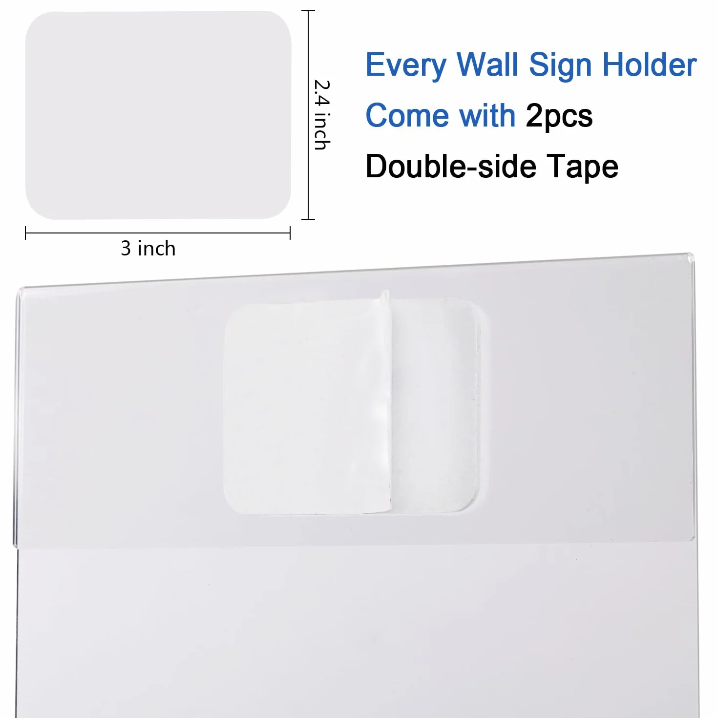 Soporte Acrílico para Pared A4 Transparente Adhesivo sin Perforaciones (6 unidades)