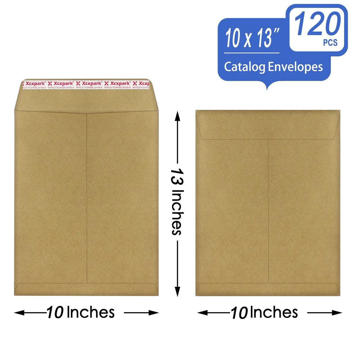Xxcxpark 120 sobres de seguridad para catálogo imprimibles de 10 x 13 pulgadas, sobres Kraft reciclados antidesgarro para tarjetas de invitación, imágenes, fotos, documentos