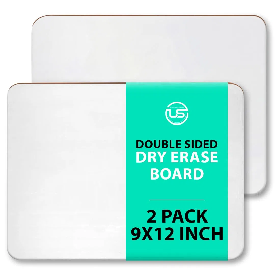 Pizarra blanca pequeña, pizarra de borrado en seco de 9 x 12 pulgadas, 2 pizarras blancas de borrado en seco, pizarra blanca de doble cara, portátil, pizarra pequeña de borrado en seco para niños,