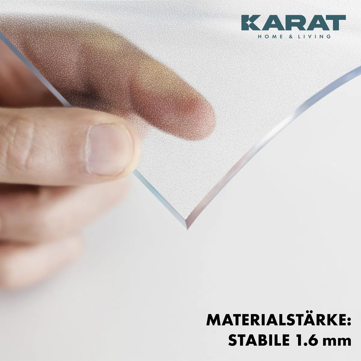KARAT Protector de mesa transparente mate con borde recto, mantel a medida, tamaño a elegir, lámina protectora mate, protector de mesa (Imperial, ancho 90 x largo: 160 cm)