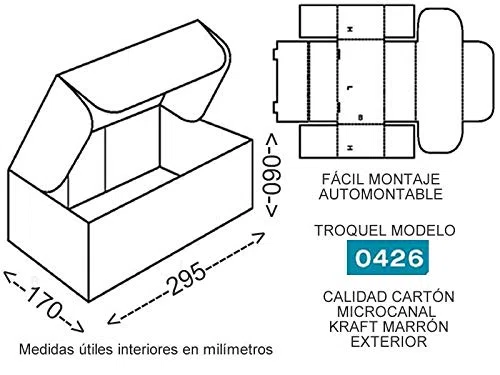 Pack 1000 cajas para envíos 295x170x060mm. Caja automontable. Caja cartón Kraft. Montaje muy fácil y sencillo.Apta para envíos postales. Ultraresistentes. Ideal para tiendas online