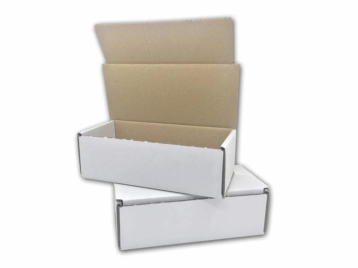 Cajas de Cartón Automontables 21 x 10 x 7 cm Canal Simple Blanco Pack 50