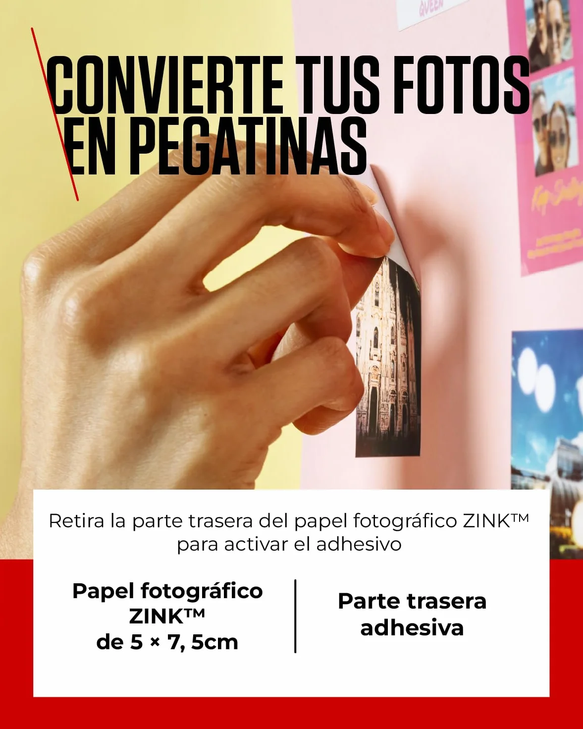 Canon Zink Papel Fotográfico Adhesivo 5x7,6 cm 50 Hojas
