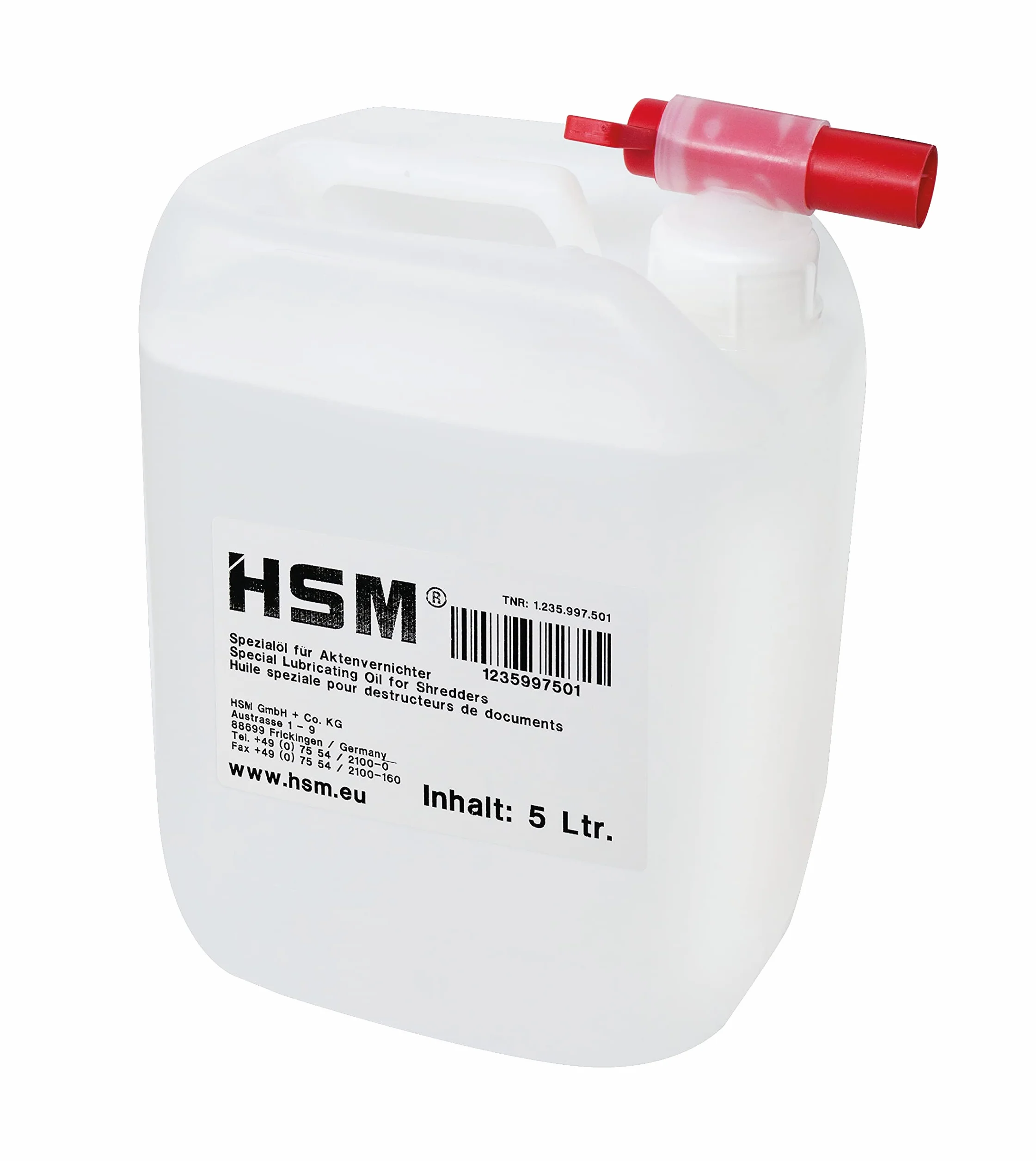 HSM - Aceite limpiador para máquina trituradora de documentos, 5 l