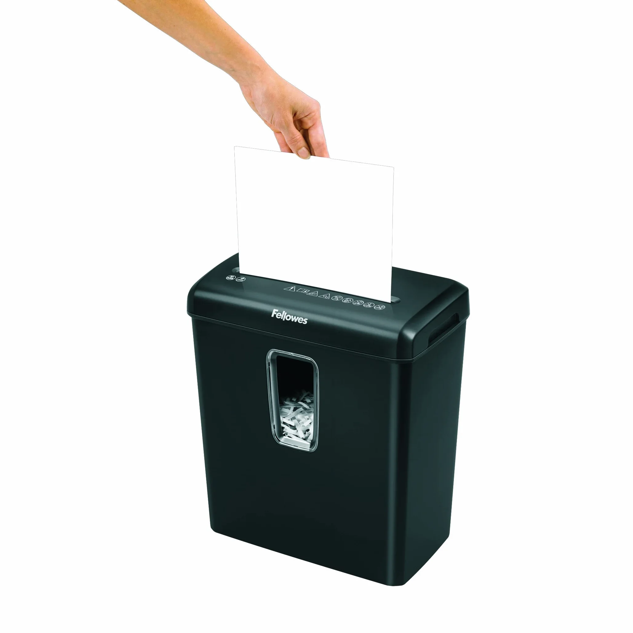 Fellowes Shredder Powershred FS-6C - Trituradora de Papel de Corte Cruzado de 6 Hojas para Uso doméstico - Trituradora de Documentos Personal y de Oficina - Cubo de 15 litros - Nivel de Seguridad P-4