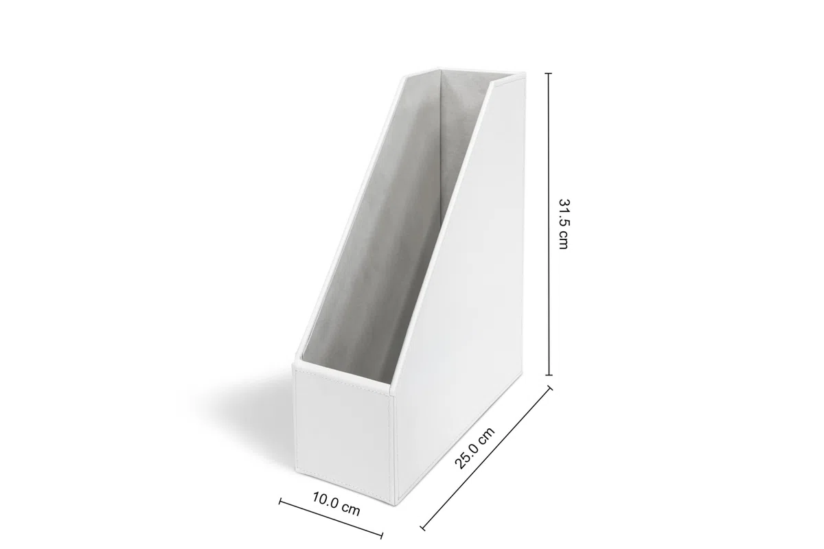 OSCO WPUMR1 Faux Leather Magazine Rack - White