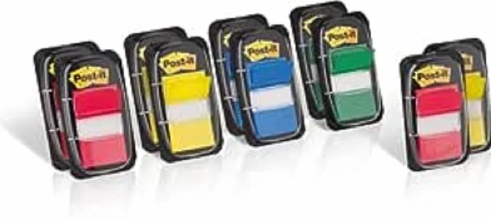 Post-it Index Marc. medianos, colores surtidos, 5 paquetes dobles + 1 GRATIS