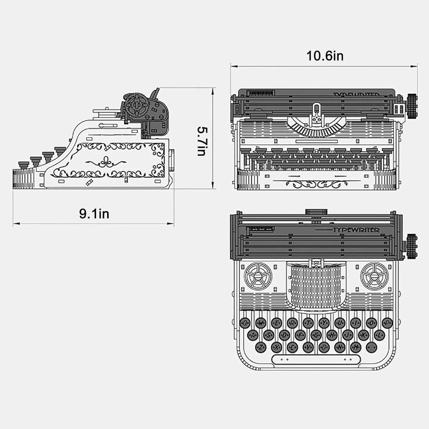 Máquina de escribir manual de estilo retro, máquina de escribir mecánica inglesa portátil de estilo nostálgico for notas, cartas o escritura creativa, fácil de usar, colección for escritores.