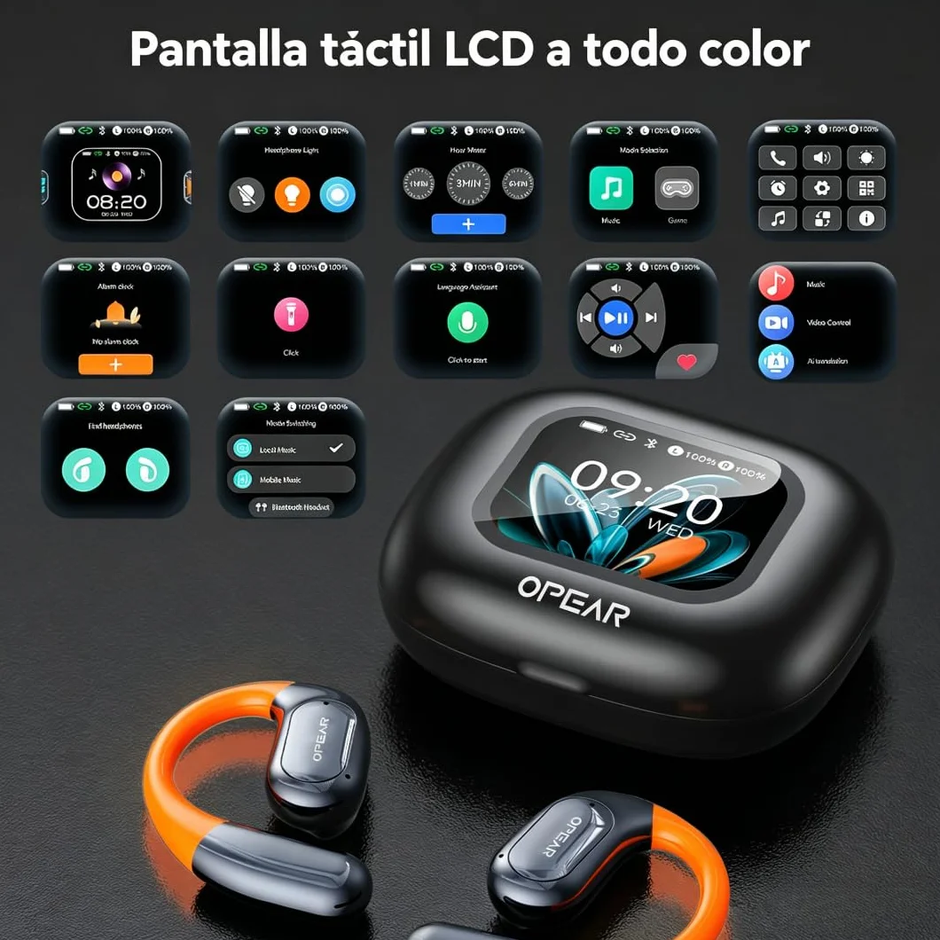 NE27 Auriculares Traductor en Tiempo Real, Auriculares Traductores Soportan 134 Idiomas, Auriculares con Traducción por IA y Pantalla, Compatible con iOS y Android, Ideal para viajes, estudio