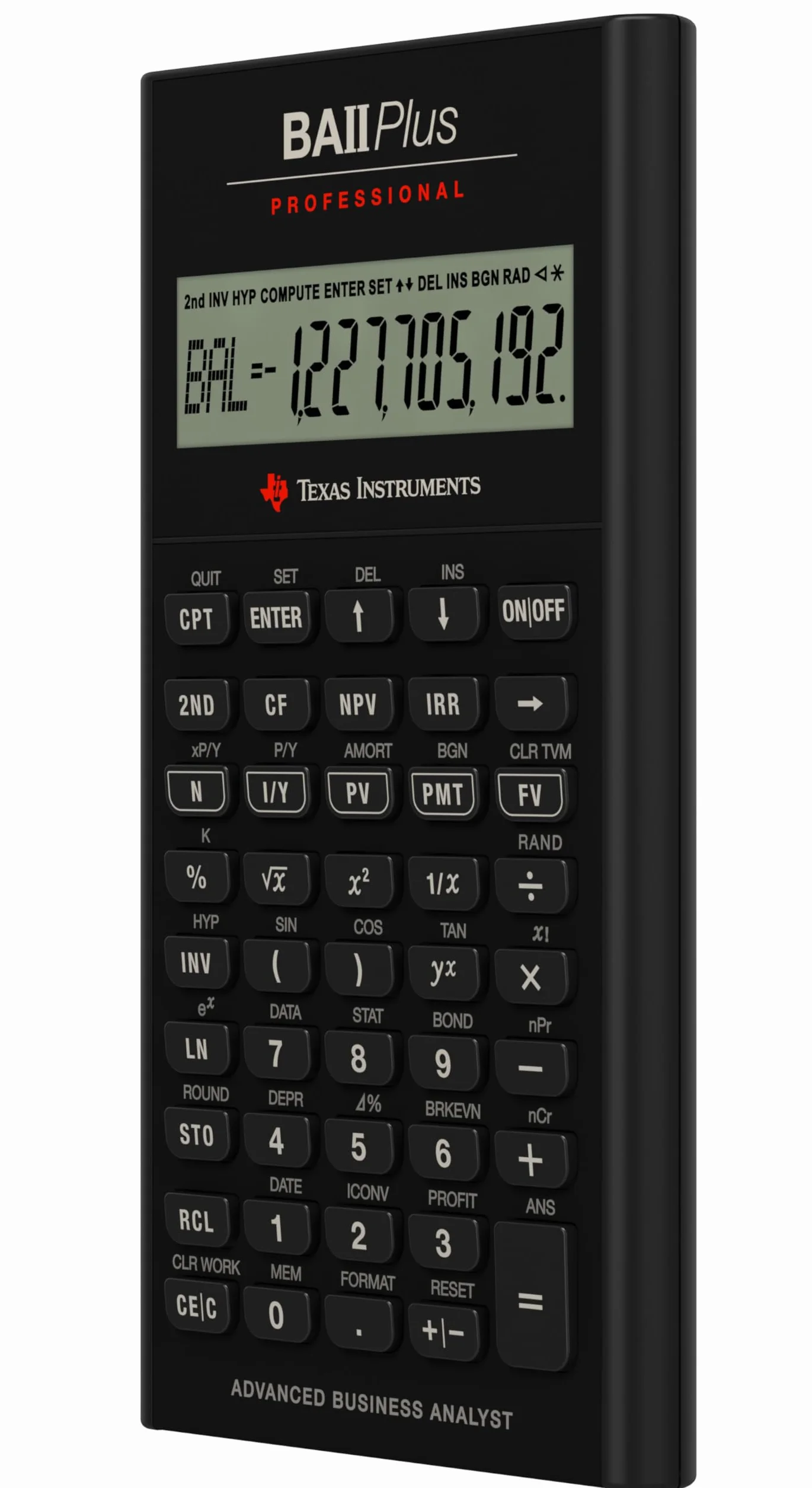 Texas Instruments TI BA II Plus Professional - Calculadora (batería, CR2032, Litio) , Gris [Importado]