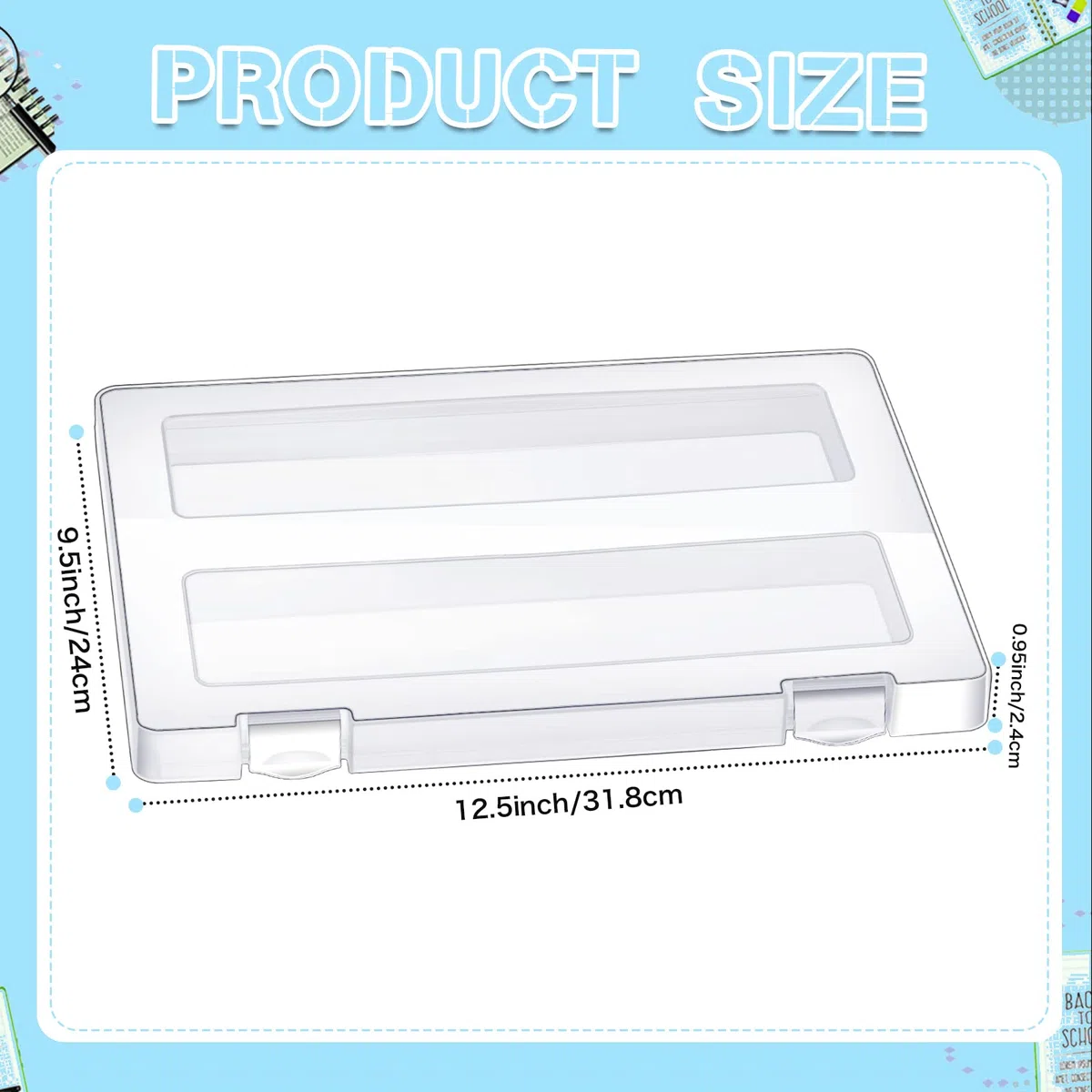 Caja de archivo A4 Caja de almacenamiento de fotos de papel A4 Caja portátil de proyecto de plástico transparente Caja organizadora de revistas para oficina suministros escolares Accesorios (10)