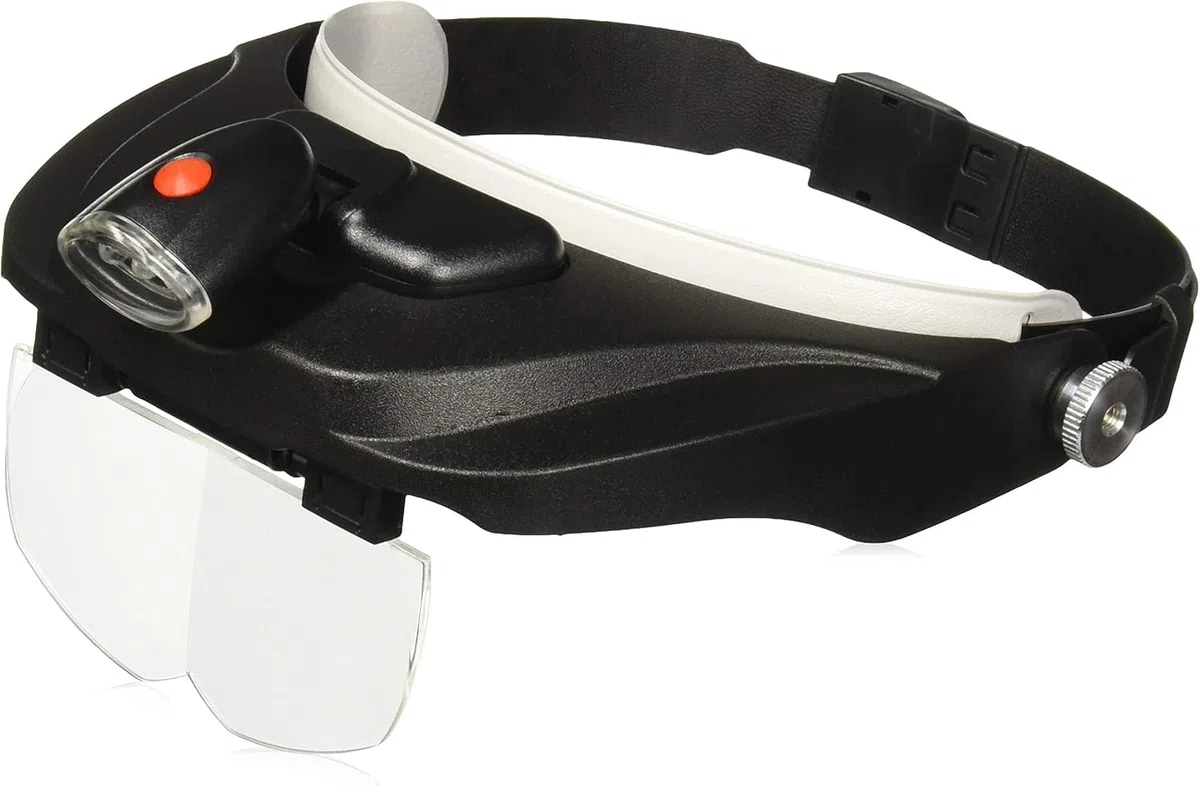 Carson MagniVisor Deluxe Lupa para la Cabeza con LED y 4 Lentes, 1.5x 2x 2.5x 3x